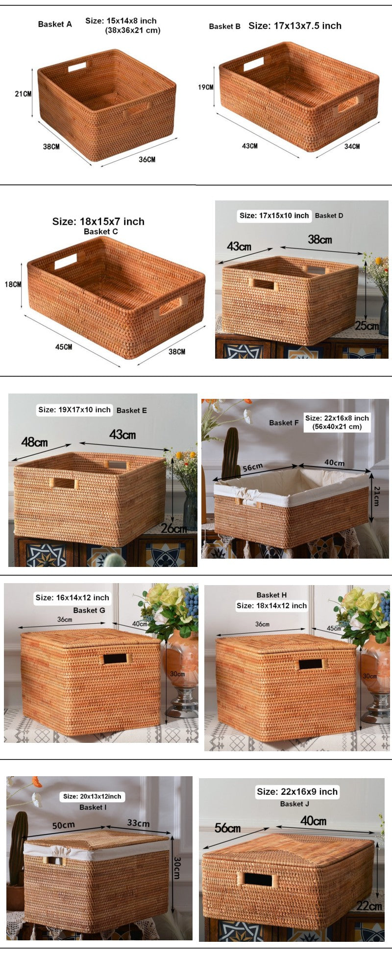 Storage Baskets for Bedroom, Extra Large Storage Basket for Clothes, Rectangular Storage Baskets, Storage Basket for Shelves