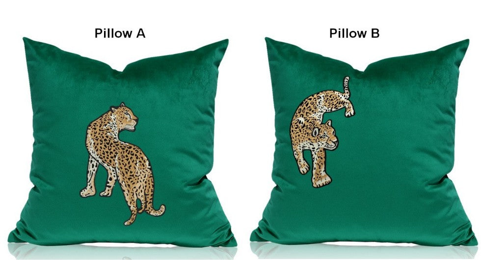 Modern Sofa Pillows, Green Decorative Pillows for Living Room, Contemporary Throw Pillows, Cheetah Decorative Cushion