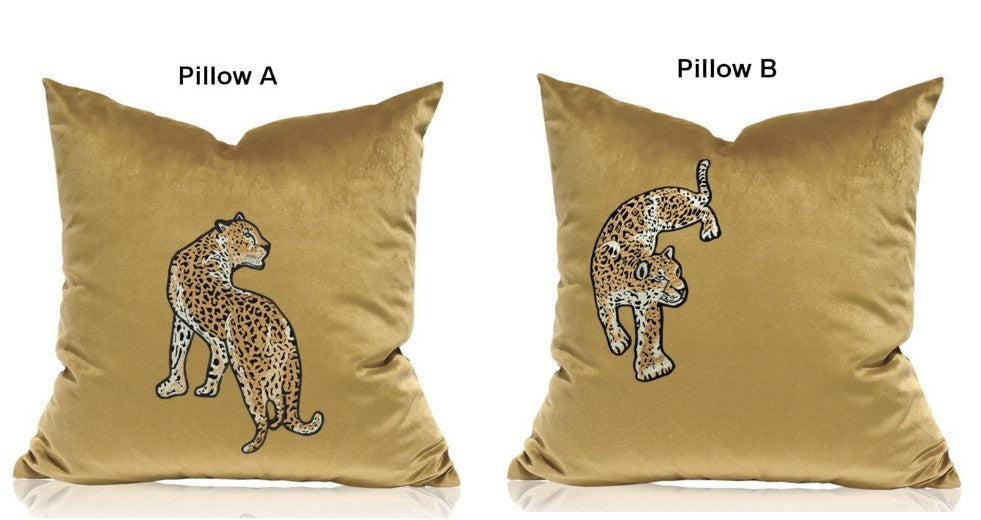 Contemporary Throw Pillows, Cheetah Decorative Cushion, Modern Sofa Pillows, Decorative Pillows for Living Room