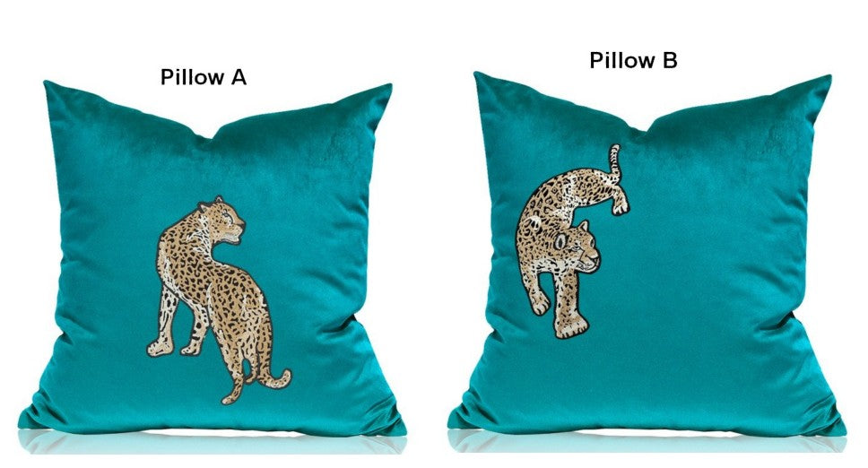 Decorative Pillows for Living Room， Contemporary Throw Pillows, Cheetah Decorative Cushion, Modern Sofa Pillows