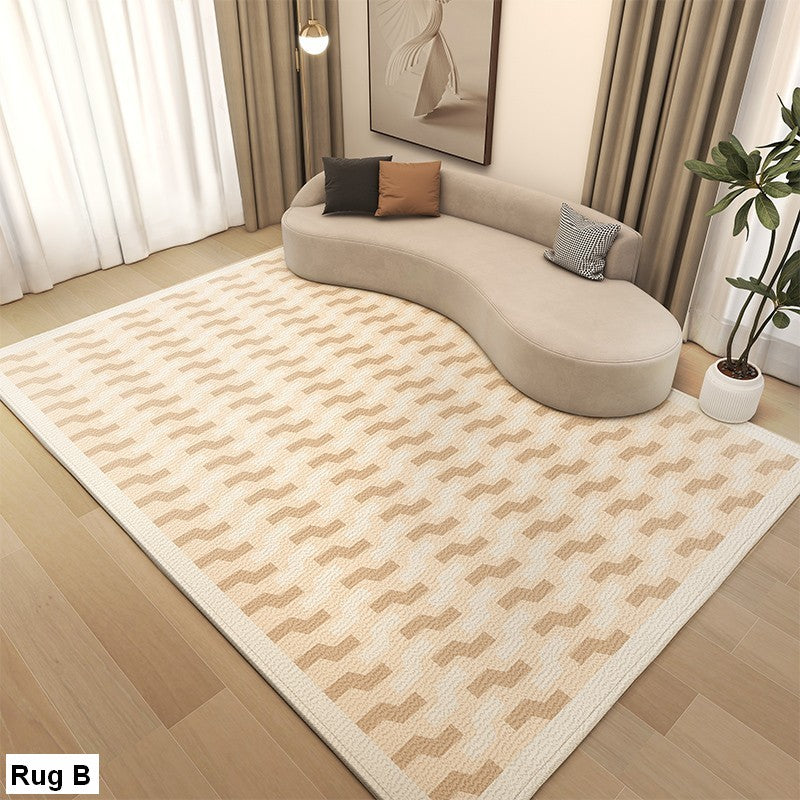 Large Modern Rugs for Living Room. Modern Rugs under Dining Room Table. Contemporary Modern Rugs Next to Bed