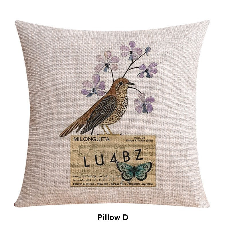 Love Birds Throw Pillows for Couch, Singing Birds Decorative Throw Pillows, Modern Sofa Decorative Pillows, Embroider Decorative Pillow Covers