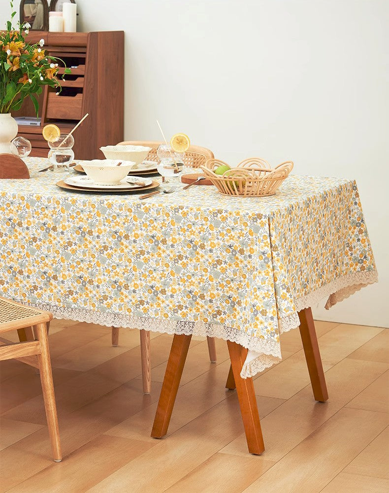 Dining Room Flower Table Cloths, Cotton Rectangular Table Covers for Kitchen, Farmhouse Table Cloth, Wedding Tablecloth, Square Tablecloth for Round Table