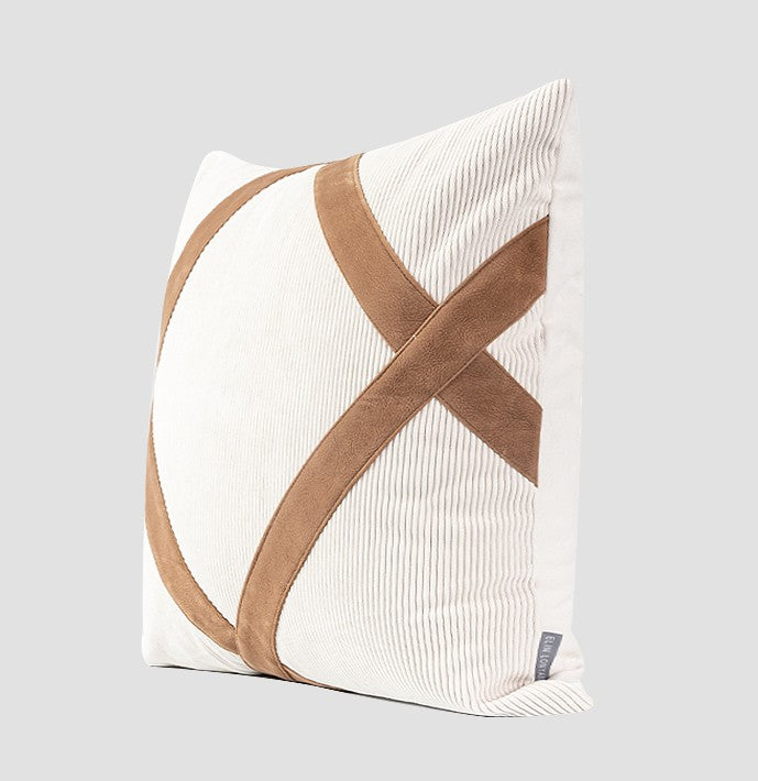 Modern Sofa Throw Pillows, Large Decorative Throw Pillows for Couch, White Abstract Contemporary Throw Pillow for Living Room