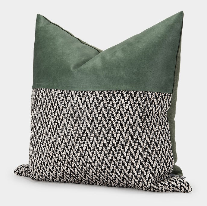 Abstract Contemporary Throw Pillows for Living Room, Green Decorative Throw Cushions for Couch, Large Modern Sofa Throw Pillows