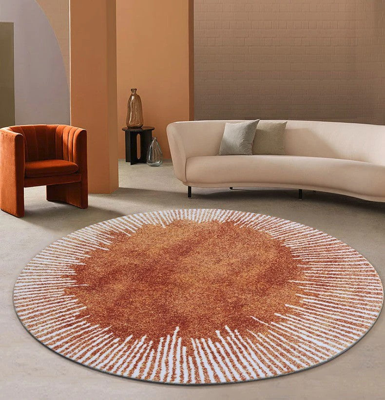 Large Rugs Under Sofa, Modern Rugs in Bedroom, Round Modern Rugs in Dining Room, Coffee Table Round Rugs, Orange Modern Area Rugs