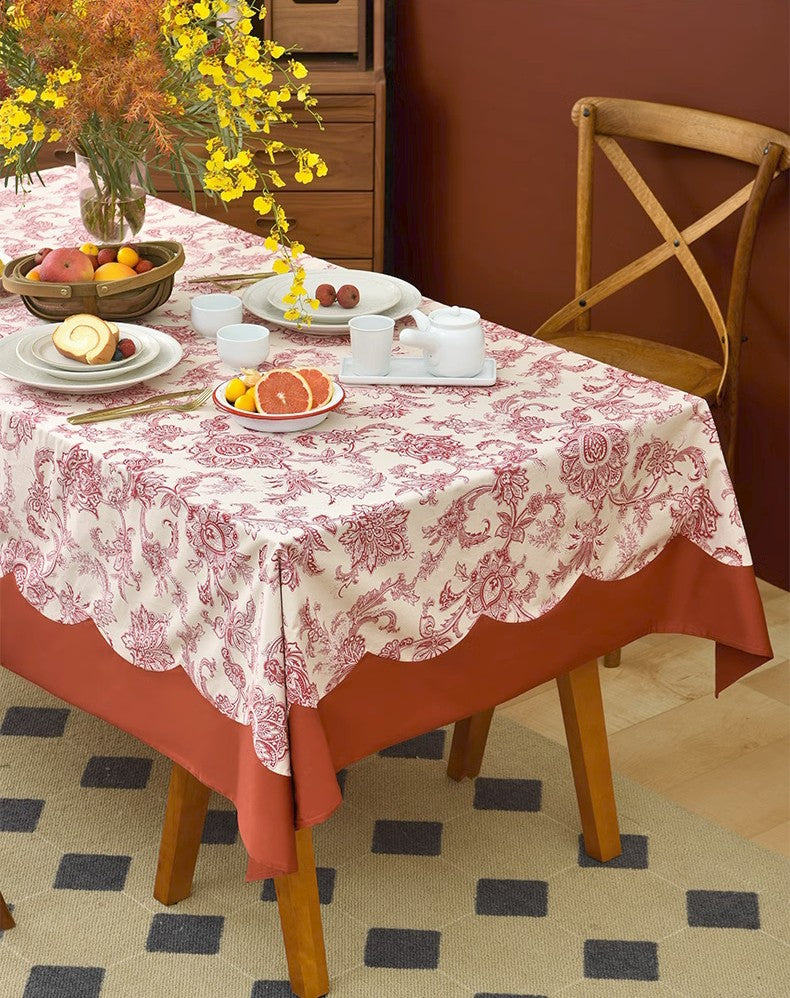 Extra Large Rectangle Tablecloth for Dining Room Table, Country Farmhouse Tablecloth, Flowers Pattern Rustic Table Covers for Kitchen, Square Tablecloth for Round Table