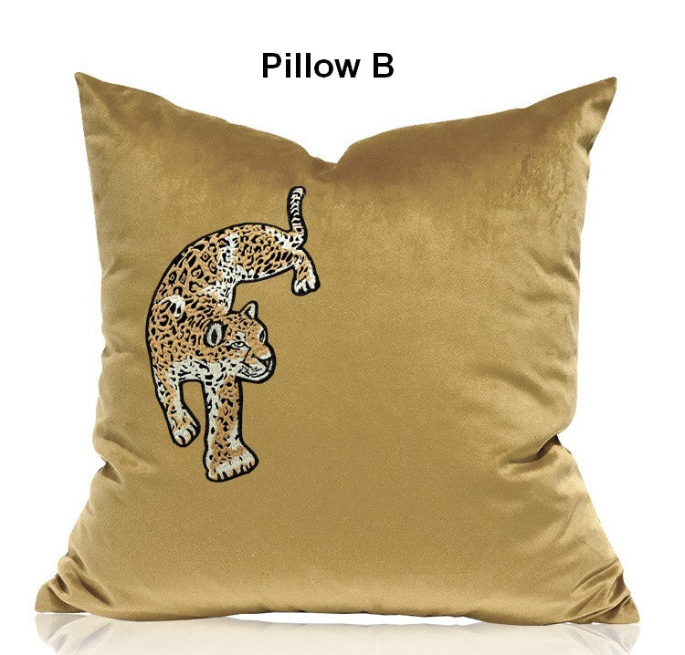 Contemporary Throw Pillows, Cheetah Decorative Cushion, Modern Sofa Pillows, Decorative Pillows for Living Room