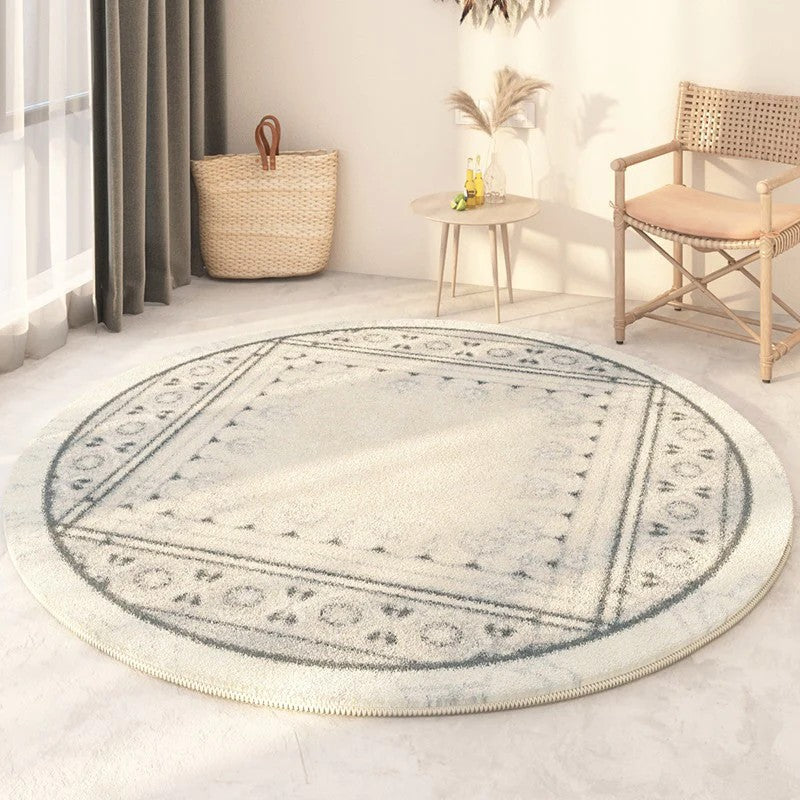 Abstract Contemporary Round Rugs, Circular Modern Rugs under Chair, Modern Round Rugs under Coffee Table, Geometric Modern Rugs for Bedroom