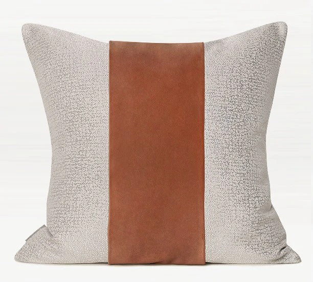 Modern Simple Throw Pillows for Interior Design, Large Orange Beige Square Pillows, Modern Throw Pillows for Couch, Decorative Modern Sofa Pillows for Dining Room