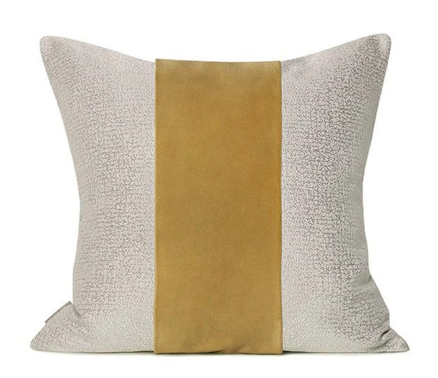 Modern Simple Throw Pillows for Coffee Table, Large Yellow Beige Square Pillows, Modern Throw Pillows for Couch, Decorative Modern Sofa Pillows for Dining Room