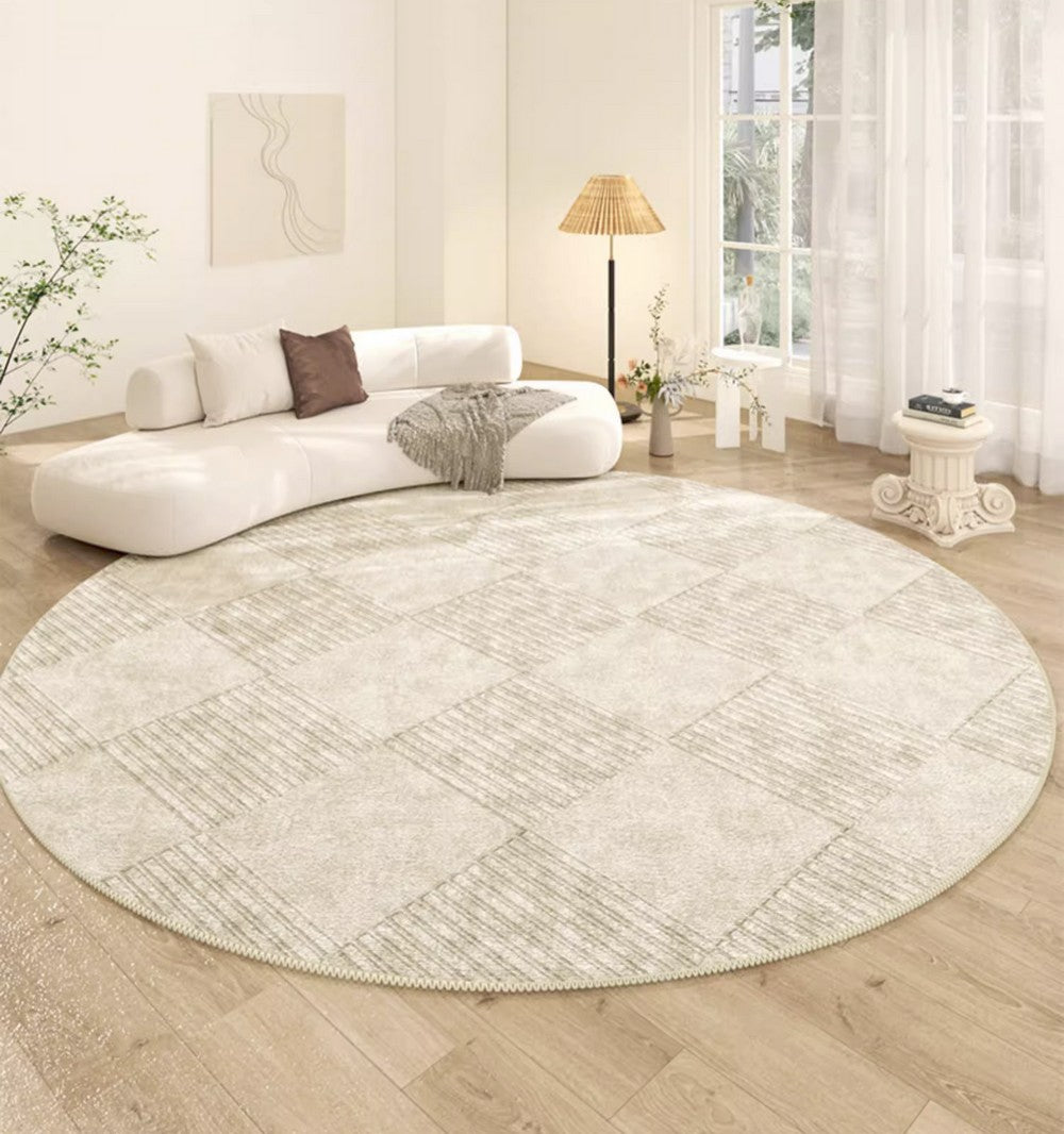 Living Room Contemporary Modern Rugs, Geometric Circular Rugs for Dining Room, Modern Rugs under Coffee Table, Abstract Modern Round Rugs for Bedroom