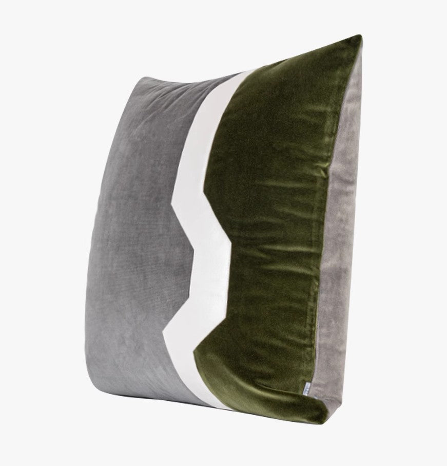 Modern Sofa Throw Pillows, Large Decorative Throw Pillows for Couch, Grey Green Abstract Contemporary Throw Pillow for Living Room