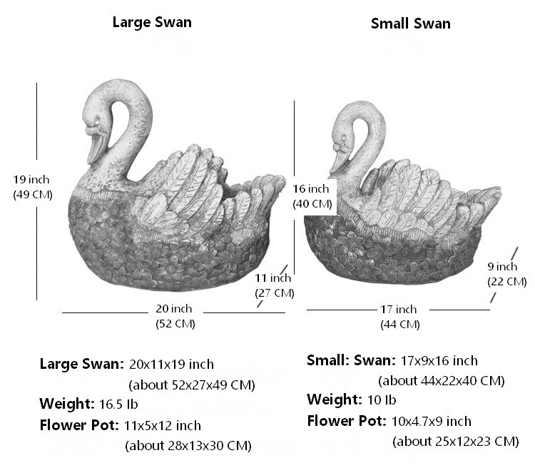 Large Swan Statue for Garden, Swan Flower Pot, Animal Statue for Garden Courtyard Ornament, Gardening Ideas