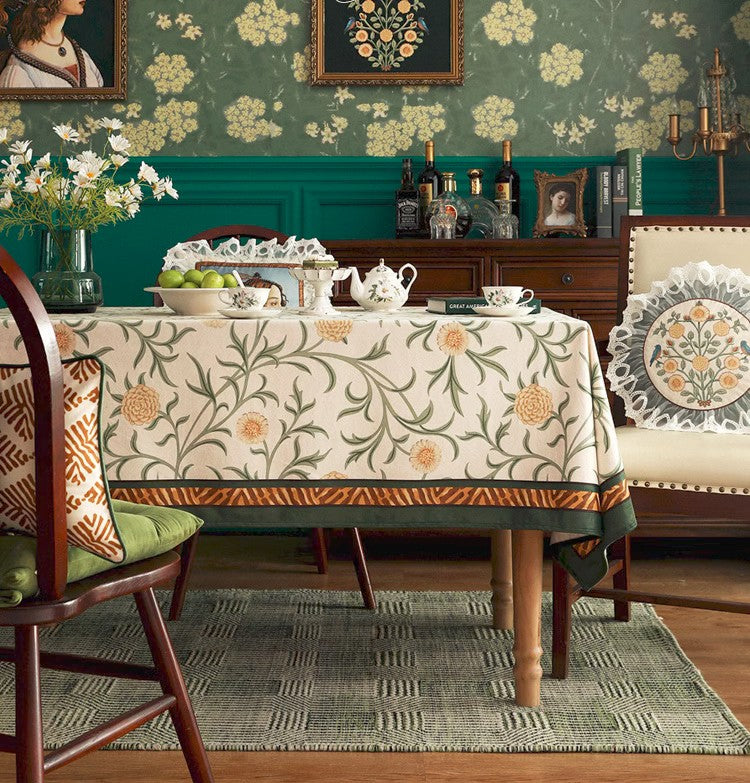 Spring Flower Farmhouse Table Cloth, Wedding Tablecloth, Modern Rectangle Tablecloth Ideas for Dining Table, Square Tablecloth for Coffee Table