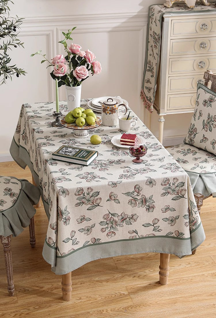 Peach Blossom Table Cover, Rectangular Tablecloth for Dining Table, Extra Large Modern Tablecloth, Square Linen Tablecloth for Coffee Table