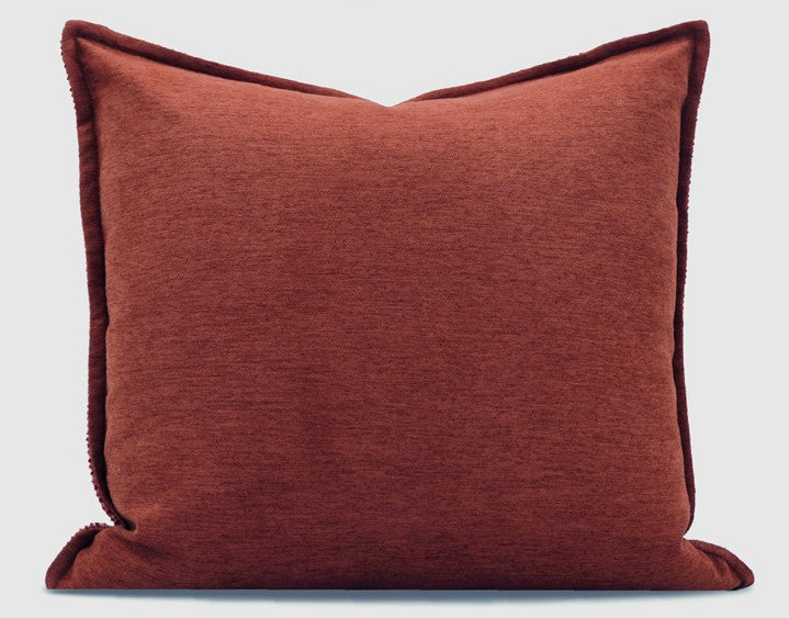 Large Square Modern Throw Pillows for Couch, Red Contemporary