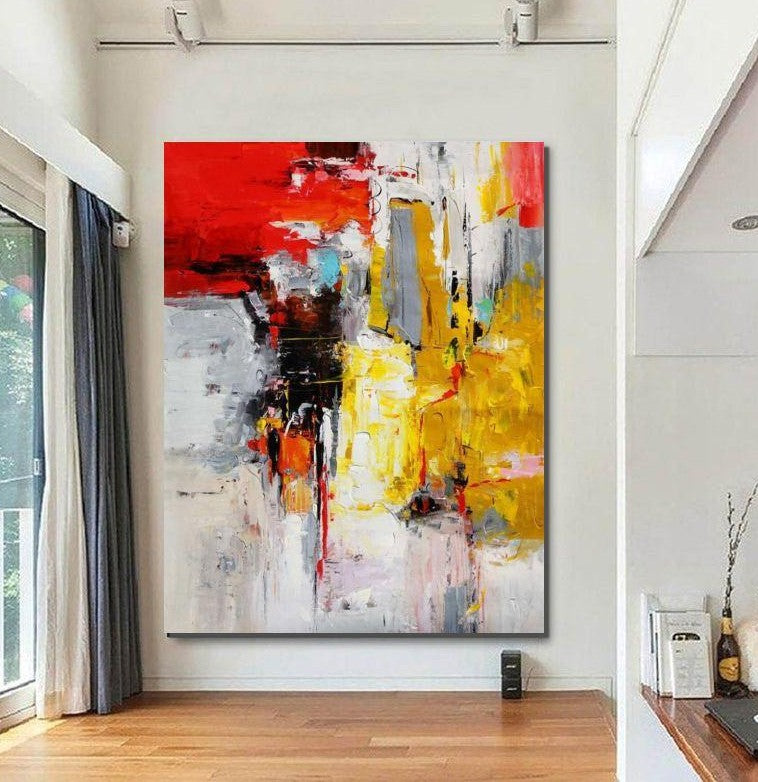 Canvas Painting for Living Room, Modern Wall Art Painting, Huge Contemporary Abstract Artwork