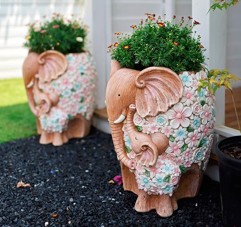 Beautiful Elephant Flowerpot, Modern Garden Flower Pot, Unique