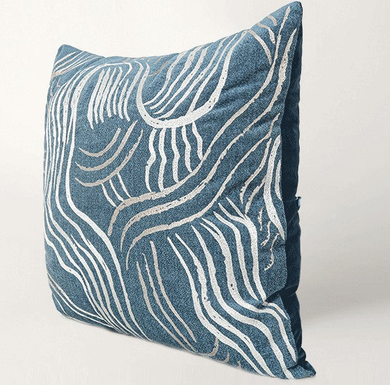 Blue Modern Sofa Pillow, Modern Throw Pillows, Modern Throw Pillow for Couch, Blue Decorative Pillow, Throw Pillow for Living Room