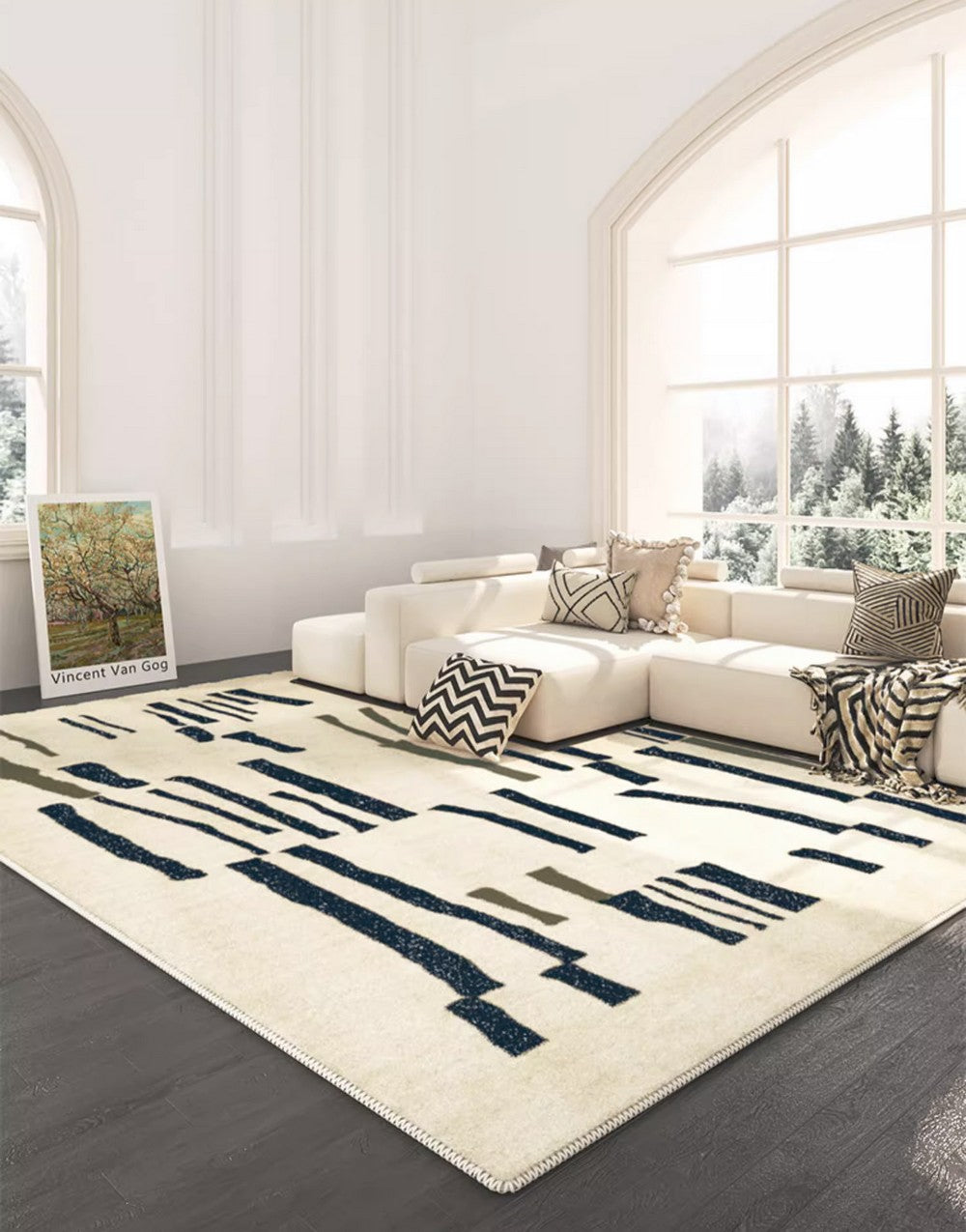 Modern Rug Ideas for Bedroom. Dining Room Modern Floor Carpets. Abstract Modern Rugs for Living Room. Contemporary Modern Rugs Next to Bed. Bathroom Area Rugs