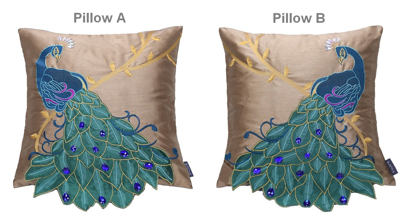 Beautiful Decorative Throw Pillows, Embroider Peacock Cotton and linen Pillow Cover, Decorative Sofa Pillows, Decorative Pillows for Couch