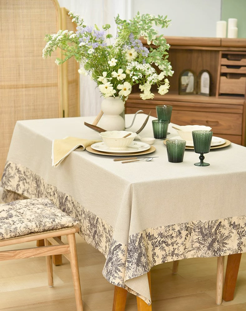 Cotton and Linen Rectangle Table Covers for Dining Room Table, Modern Tablecloth for Kitchen, Square Tablecloth for Coffee Table