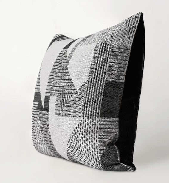 Geometric Grey Back Contemporary Cushions for Interior Design, Large Modern Decorative Pillows for Sofa, Modern Throw Pillows for Couch