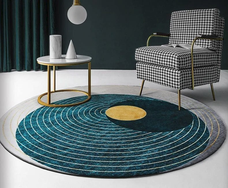 Round Area Rugs, Geometric Modern Rugs, Living Room Modern Rugs