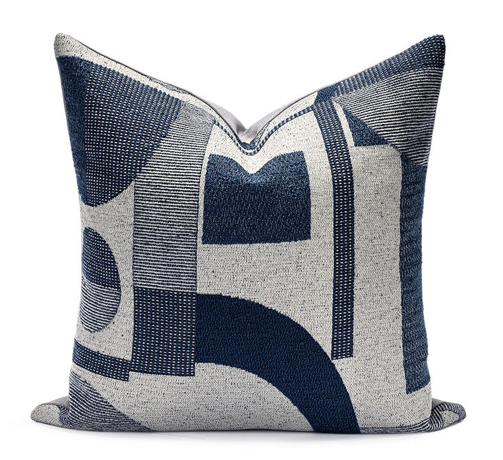 Large Modern Decorative Pillows for Sofa, Blue Modern Throw Pillows for Couch, Contemporary Cushions for Interior Design