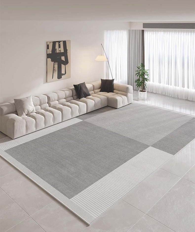 Gray Modern Rug Ideas for Living Room, Abstract Grey Geometric Modern Rugs, Contemporary Modern Rugs for Bedroom, Modern Rugs for Dining Room