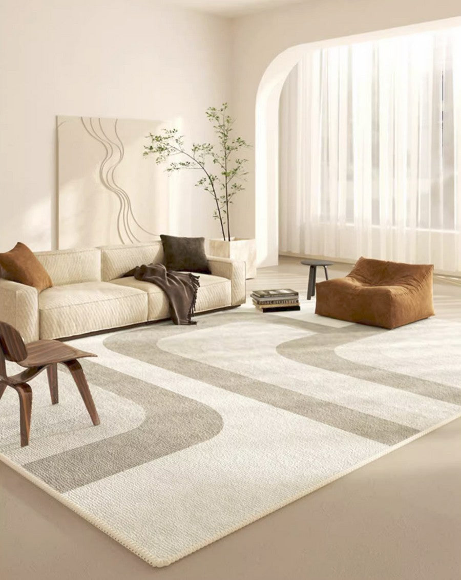 Modern Rugs under Dining Room Table. Abstract Modern Rugs for Living Room. Simple Geometric Carpets for Kitchen. Contemporary Modern Rugs Next to Bed