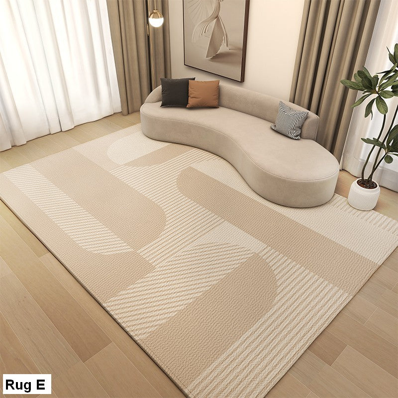 Modern Rugs under Dining Room Table. Large Modern Rugs for Living Room. Contemporary Modern Rugs Next to Bed