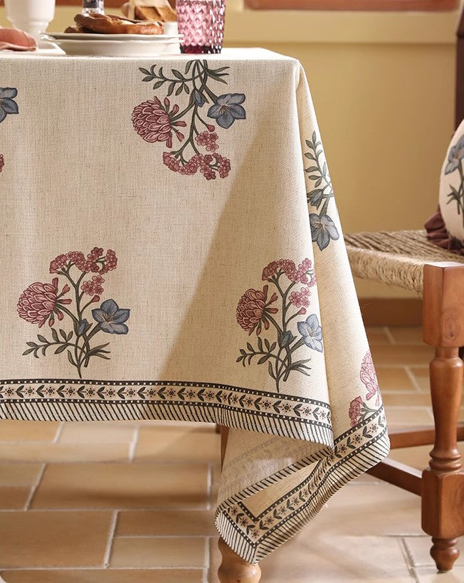 Beautiful Large Modern Tablecloth, Spring Flower Rustic Table Cover, Rectangle Tablecloth for Dining Table, Square Linen Tablecloth for Coffee Table