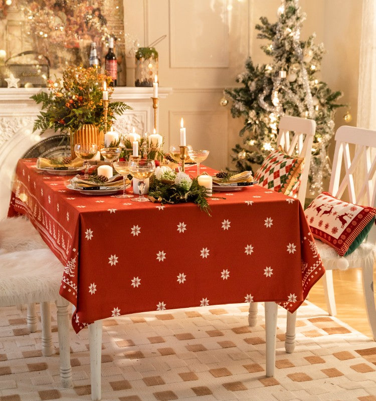 Christmas Edelweiss Table Covers, Square Tablecloth for Kitchen, Extra Large Modern Rectangular Tablecloth for Dining Room Table, Large Tablecloth for Round Table