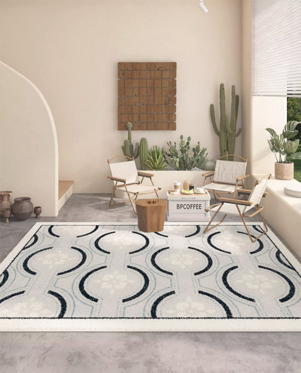 Dining Room Abstract Floor Rugs. Contemporary Area Rugs Next to Bed. Hallway Modern Runner Rugs. Modern Rugs under Coffee Table