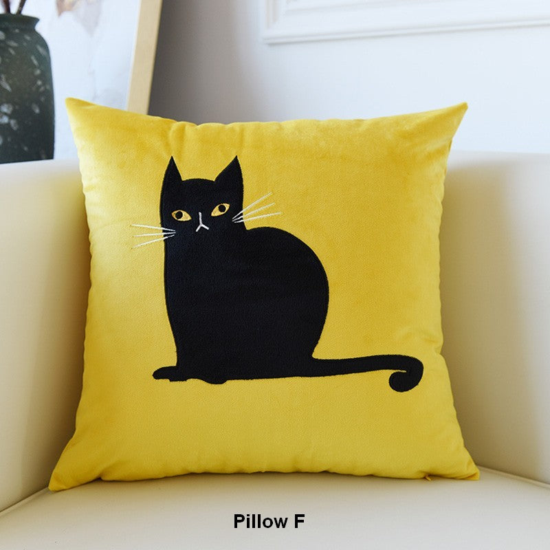 Cat Decorative Throw Pillows for Couch. Modern Sofa Decorative Pillows. Lovely Cart Pillow Covers for Kid's Room. Modern Decorative Throw Pillows