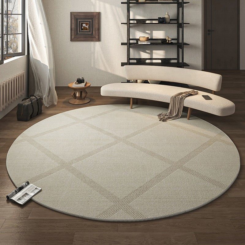 Contemporary Round Rugs for Bedroom, Geometric Modern Round Rugs for Living Room, Round Area Rugs for Dining Room, Coffee Table Rugs, Circular Modern Area Rug