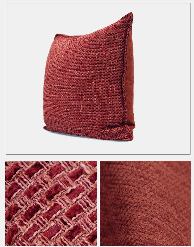 Large Square Modern Throw Pillows for Couch, Red Contemporary Modern S