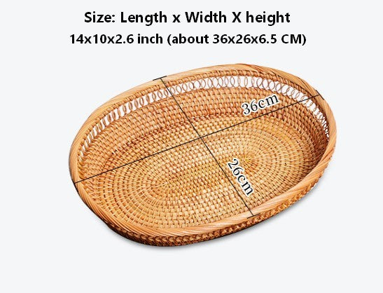 Lovely Rattan Basket, Fruit Basket, Handmade Round Basket, Storage Baskets for Kitchen and Bathroom