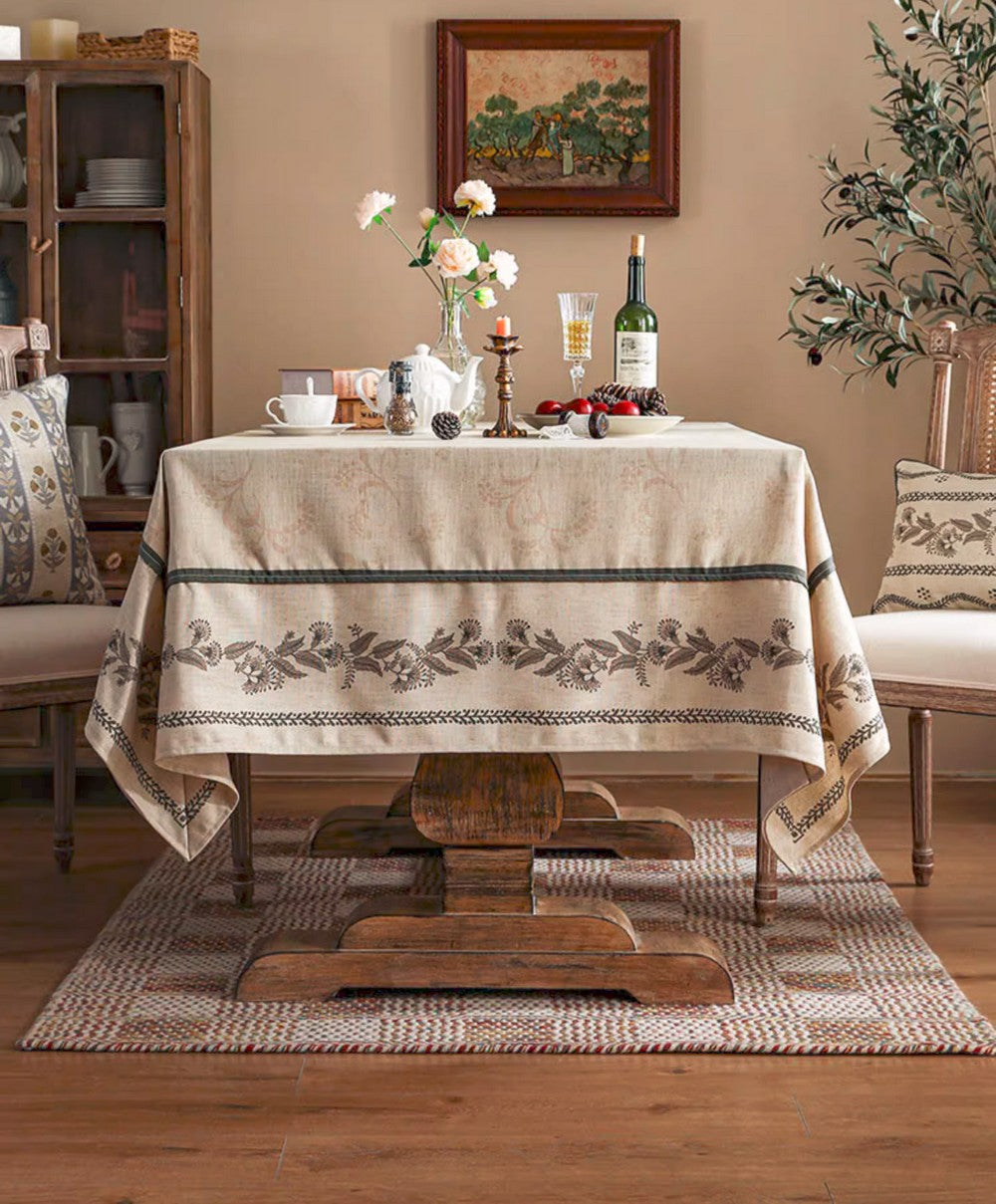 Modern Rectangle Tablecloth Ideas for Dining Table, Simple Linen Farmhouse Table Cloth, Square Linen Tablecloth for Round Dining Room Table