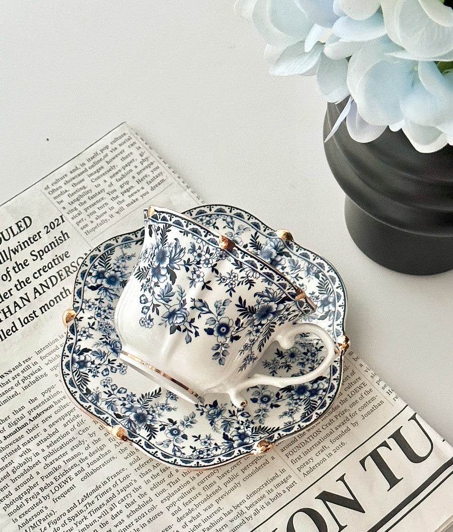 French Style China Porcelain Tea Cup Set, Unique Tea Cup and Saucers, Royal Ceramic Cups, Elegant Ceramic Coffee Cups