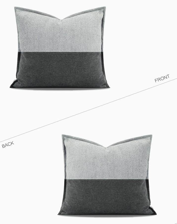 Grey Black Decorative Throw Pillows, Modern Sofa Pillows, Contemporary Square Modern Throw Pillows for Couch, Simple Throw Pillow for Interior Design