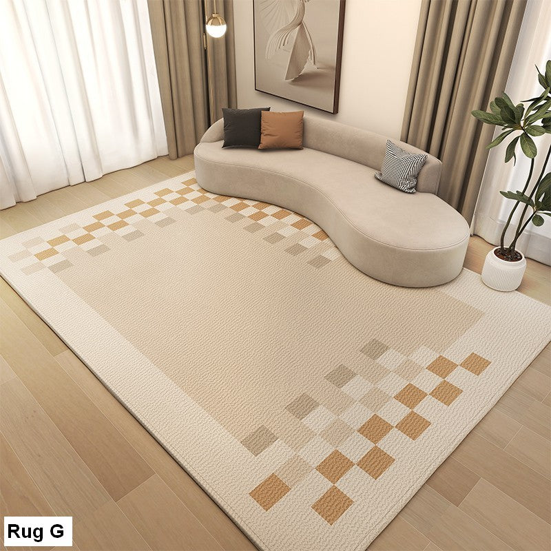Large Modern Rugs for Living Room. Modern Rugs under Dining Room Table. Contemporary Modern Rugs Next to Bed