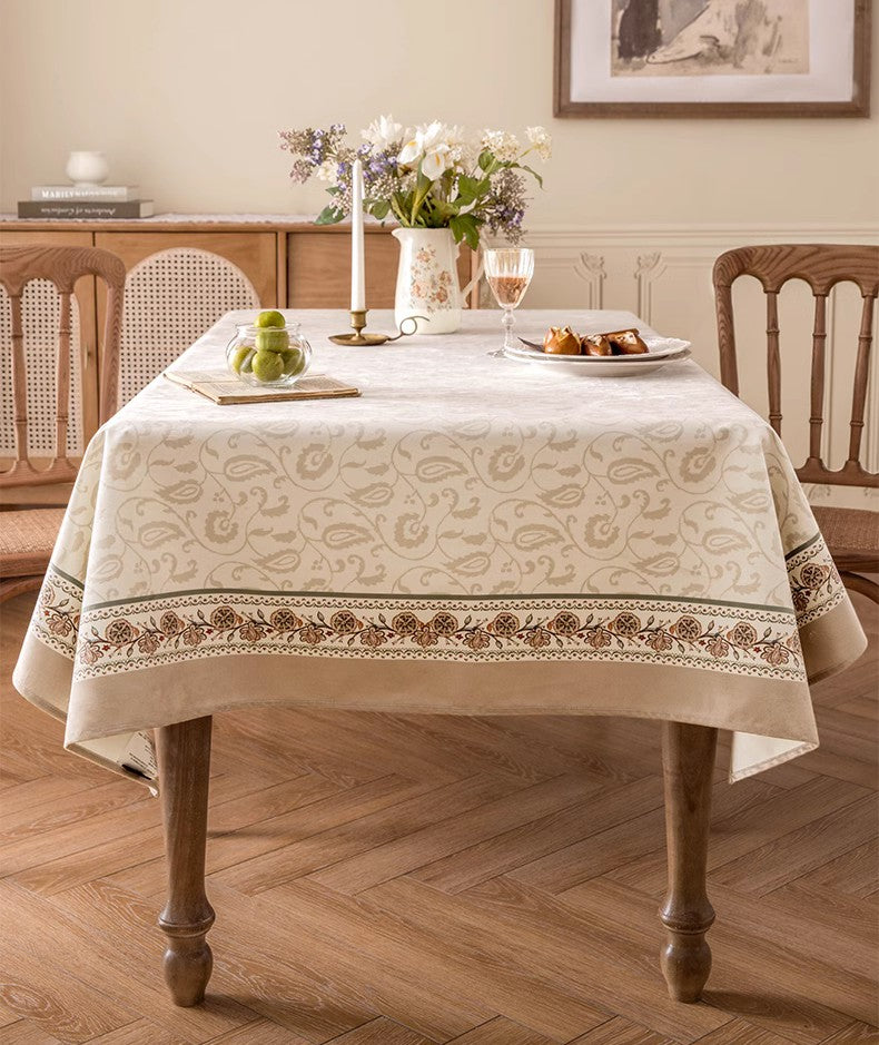 Kitchen Table Cover, Flower Tablecloth for Round Table, Elegant Table Cover for Dining Room Table, Modern Rectangle Tablecloth for Oval Table