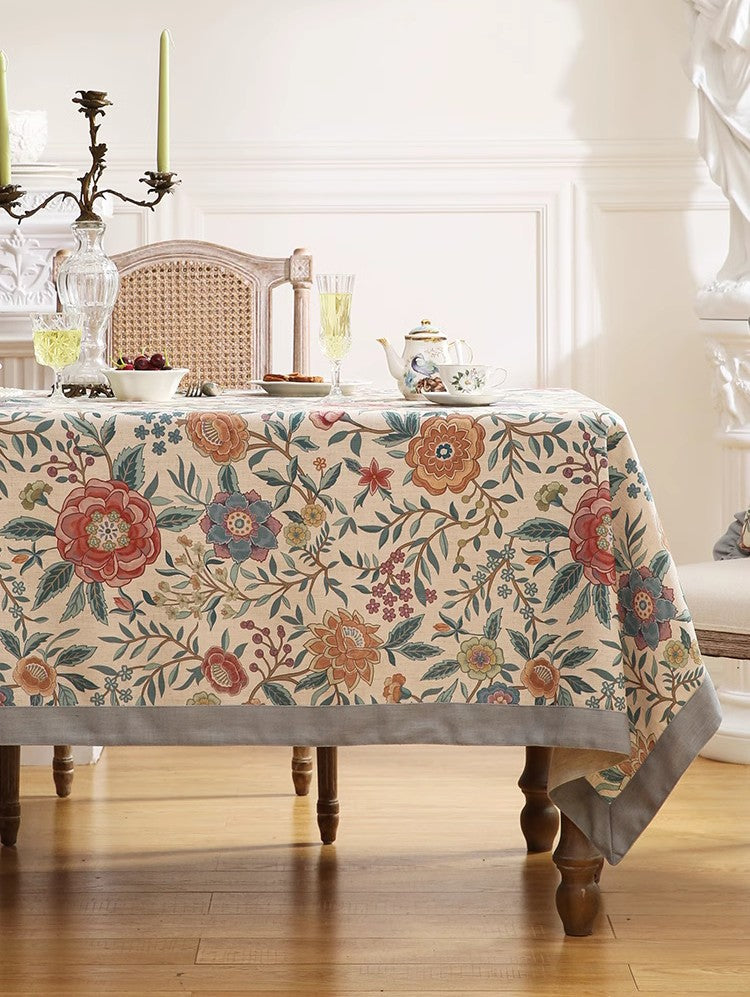 Flower Farmhouse Table Cover, Modern Tablecloth, Rectangle Tablecloth Ideas for Dining Table, Square Linen Tablecloth for Coffee Table