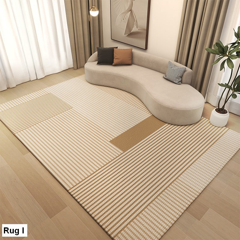 Modern Rugs under Dining Room Table. Large Modern Rugs for Living Room. Contemporary Modern Rugs Next to Bed