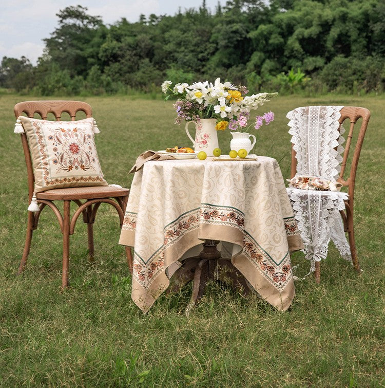 Kitchen Table Cover, Flower Tablecloth for Round Table, Elegant Table Cover for Dining Room Table, Modern Rectangle Tablecloth for Oval Table