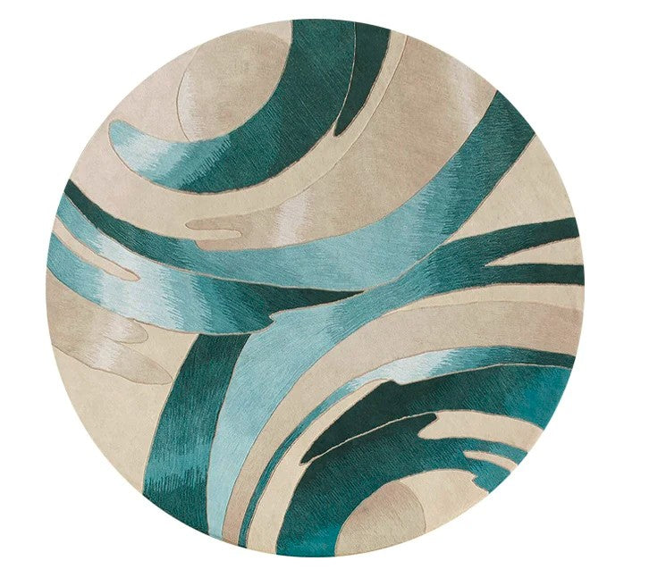 Contemporary Modern Wool Rugs, Abstract Modern Rugs for Dining Room Table, Coffee Table Round Modern Rugs, Modern Wool Rugs for Living Room, Modern Rugs for Bedroom