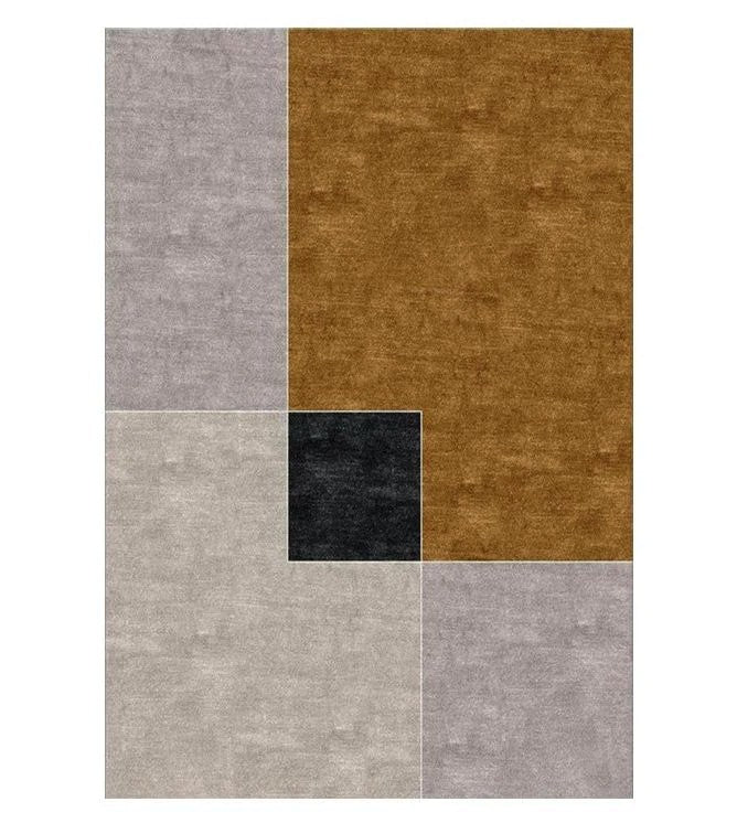 Large Modern Rugs for Living Room, Geometric Grey Brown Rugs for Bedroom, Contemporary Rug for Dining Room, Modern Floor Rugs for Office